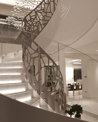 glass stairs railing